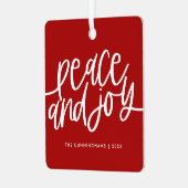 平和と喜び冬の赤い緑のフォトメタル装飾 メタルオーナメント (正面左)