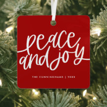 平和と喜び冬の赤い緑のフォトメタル装飾