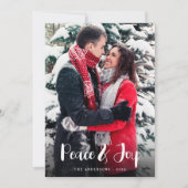 平和と喜び垂直方向の写真クリスマス シーズンカード (正面)