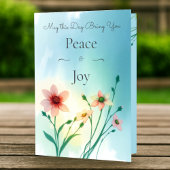平和と喜び夏の春の花誕生日 カード