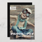 平和と喜び大きなはっきりしたクリスマスホリデーフォトカード シーズンカード (正面/裏面)