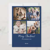 平和と喜び星空の夜のクリスマスの願い写真 シーズンカード (裏面)