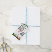 平和と喜び白黒レッドベリークリスマスギ ギフトタグ (より糸付き)