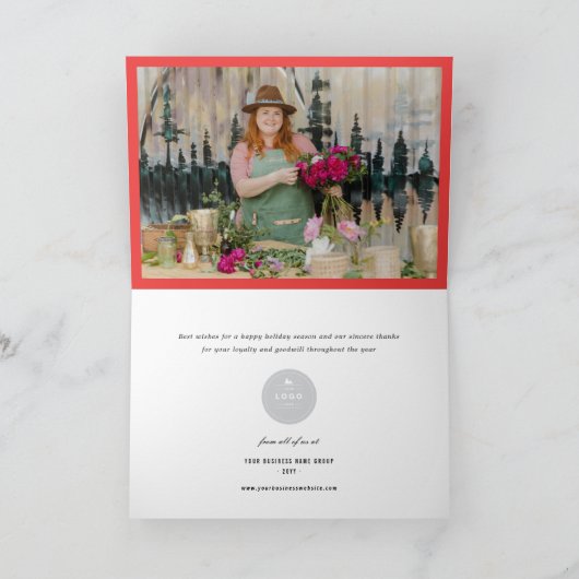 平和と喜び繁栄のタイポグラフィはっきりした事業 シーズンカード (内部)