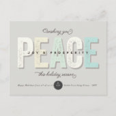 平和と喜び繁栄のタイポグラフィはっきりした事業 シーズンポストカード (正面)