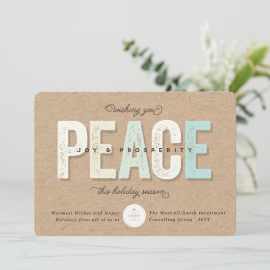 平和と喜び繁栄のタイポグラフィはっきりした事業 招待状 (スタンド正面)