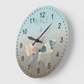 平和と喜び蝶 ラージ壁時計 (傾斜)