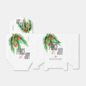 平和と喜び赤い緑の葉クリスマスプレゼント フェイバーボックス (折り畳みなし)