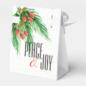 平和と喜び赤い緑の葉クリスマスプレゼント フェイバーボックス (裏面サイド)