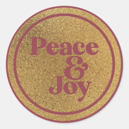 平和と喜び金ゴールドとブルゴーニュ ラウンドシール