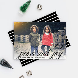 平和と喜び黒手書きスクリプト写真 シーズンカード