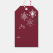 平和と喜び3つの雪赤と白片 ギフトタグ (裏面)