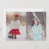 平和と喜び3枚の写真と雪の結晶クリスマス シーズンカード (裏面)