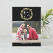 平和と喜び – クリスマスフォトカード シーズンカード (スタンド正面)