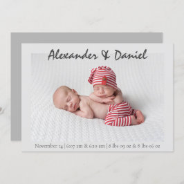 平和と喜び | ツインボーイズ誕生発表 招待状