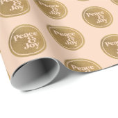 平和と喜び、ピンクと金ゴールドクリスマスホリデー ラッピングペーパー (ロールコーナー)