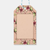 平和と喜び、ピンクと金ゴールドグリッタークリスマス ギフトタグ (裏面)