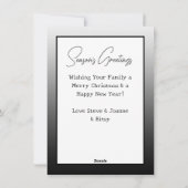 平和と喜び |写真パーソナライズされたクリスマス シーズンカード (裏面)