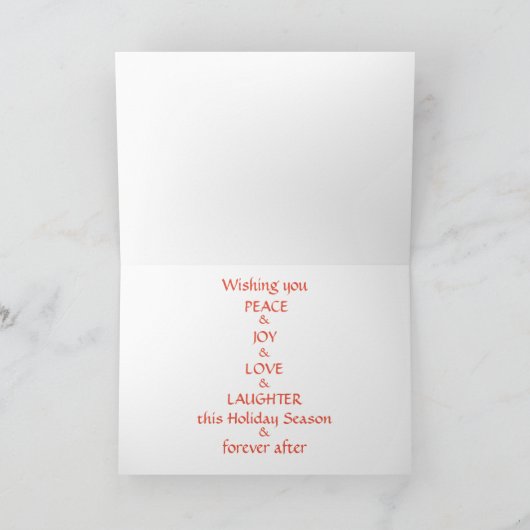 平和と喜び、愛と笑いのカード サンキューカード (内部)