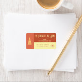 平和と喜びboho明るい色のブロック休日 ラベル (インサイチュ)