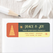 平和と喜びboho明るい色のブロック休日 ラベル (インサイチュ)