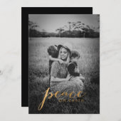 平和と地球家族のフォトクリスマス シーズンカード (正面/裏面)