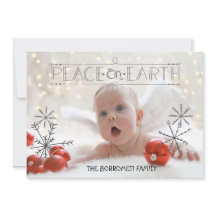 平和と天使のワンフォトクリスマスカード