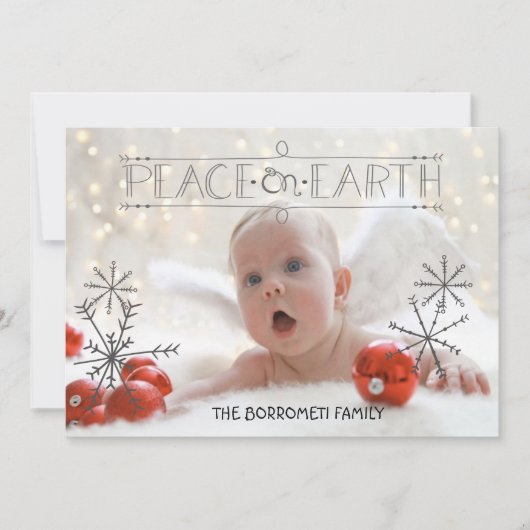平和と天使のワンフォトクリスマスカード シーズンカード (正面)