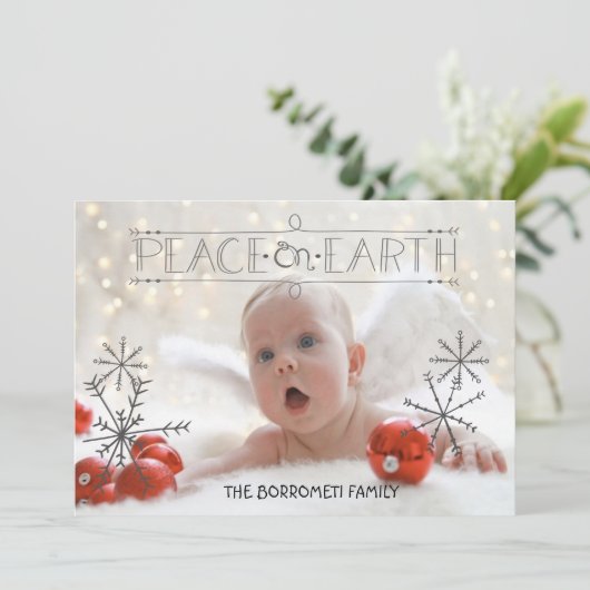 平和と天使のワンフォトクリスマスカード シーズンカード (スタンド正面)