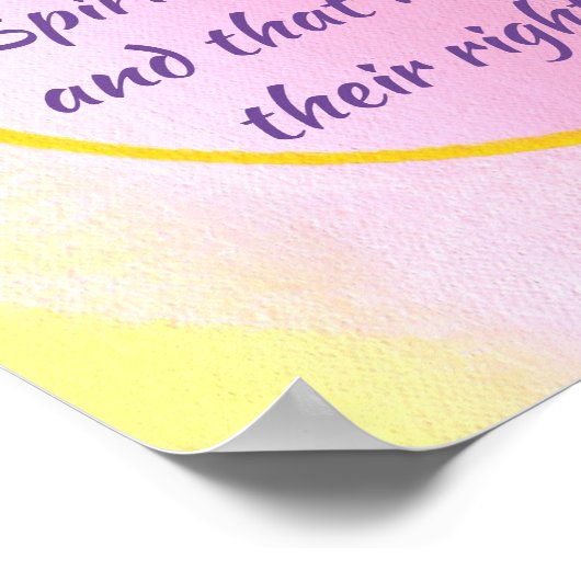 平和と女性の権利に祈りの言葉ありがとう ポスター (角)