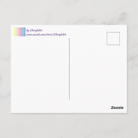 平和と女性の権利に祈りの言葉ありがとう ポストカード (裏面)