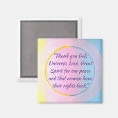 平和と女性の権利に祈りの言葉ありがとう マグネット (正面/裏面)