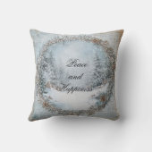 平和と幸福の冬のシーンのクリスマスプレゼント クッション (裏面)