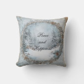 平和と幸福の冬のシーンのクリスマスプレゼント クッション (正面)