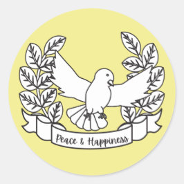 平和と幸福 ラウンドシール