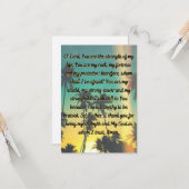 平和と強さのフラットグリーティングカードのための祈りの言葉 カード (正面/裏面インサイチュ)