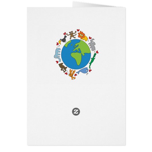 平和と愛かわいい世界のアニメ動物 (裏面)