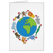 平和と愛かわいい世界のアニメ動物 (正面)