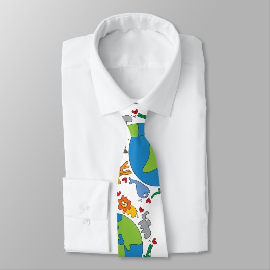 平和と愛かわいい世界のアニメ動物 ネクタイ (タイ)