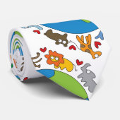 平和と愛かわいい世界のアニメ動物 ネクタイ (ロール)