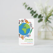 平和と愛かわいい世界のアニメ動物 名刺 (スタンド正面)