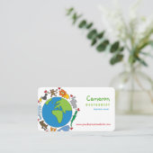 平和と愛かわいい世界のアニメ動物 名刺 (スタンド正面)