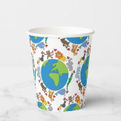 平和と愛かわいい世界のアニメ動物 紙コップ (裏面)