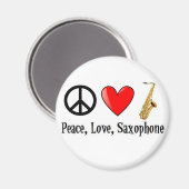 平和と愛とサックス マグネット (正面/裏面)
