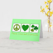 平和と愛とシャムロック カード (黄色い花)