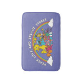 平和と愛とセサミストリート バスマット (正面縦)