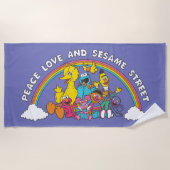 平和と愛とセサミストリート ビーチタオル (正面)