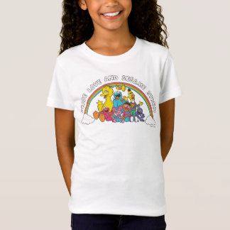 平和と愛とセサミストリート Tシャツ