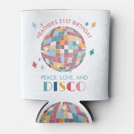 平和と愛とディスコの誕生日パーティーカスタム 缶クーラー (正面)