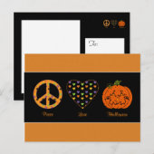 平和と愛とハロウィンのはがき ポストカード (正面/裏面)
